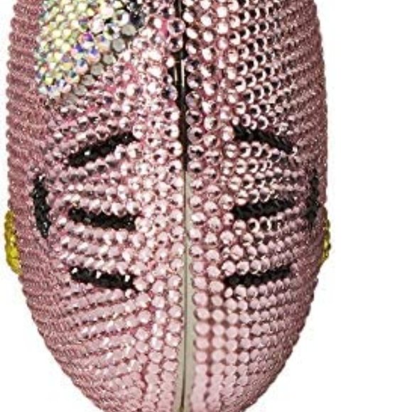 Kitty Face Luxury Evening Party Bag Clutch Purse Pink Crystals New In Gold Box - Picture 7 of 9